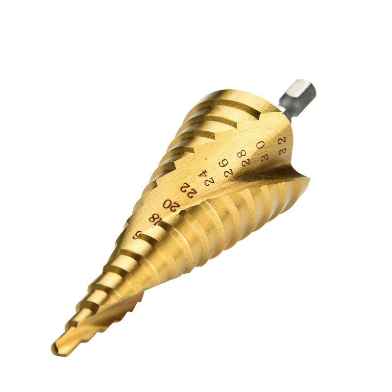 Titanium-plated Spiral  Step Drill 4PC Set
