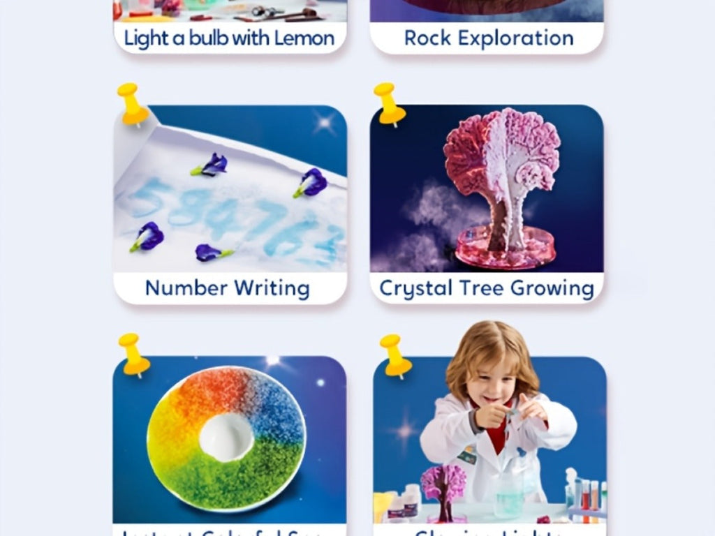 Jumbo Science Kit for Kids 130+ Experiments, STEM Chemistry Set with Crystal Growing Glowing Bulb Fossil Dig Soap Making — im