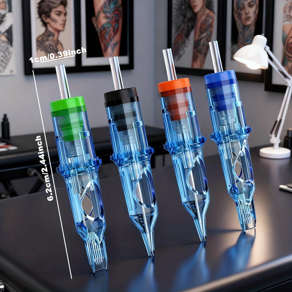 Mixed Tattoo Cartridge Needles 50pcs 10 Types Assorted - Round Liner Shader Magnum for Temporary Body Art, Festivals and Cost