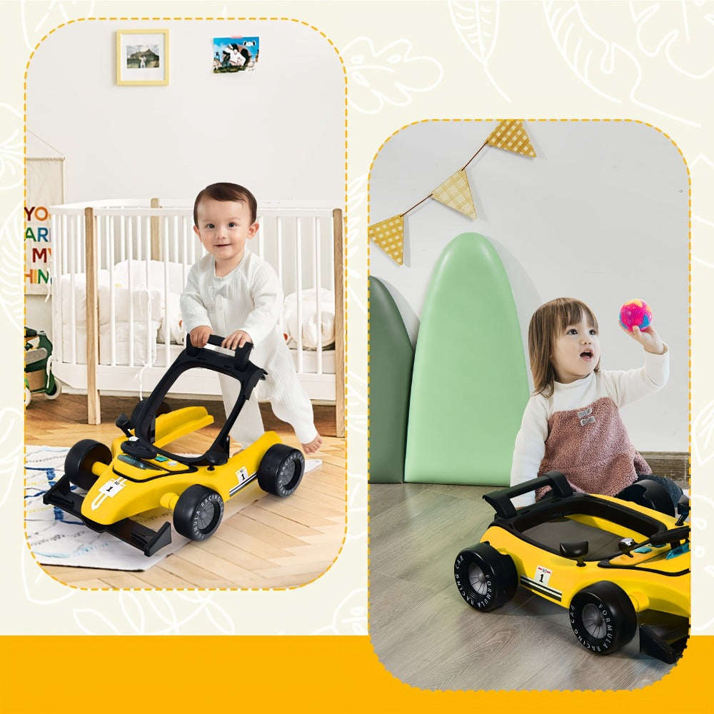 4-in-1 Foldable Baby Walker with Activity Toy Tray & Adjustable Height, Sit-to-Stand Push Walker for Infants & Toddlers — ima