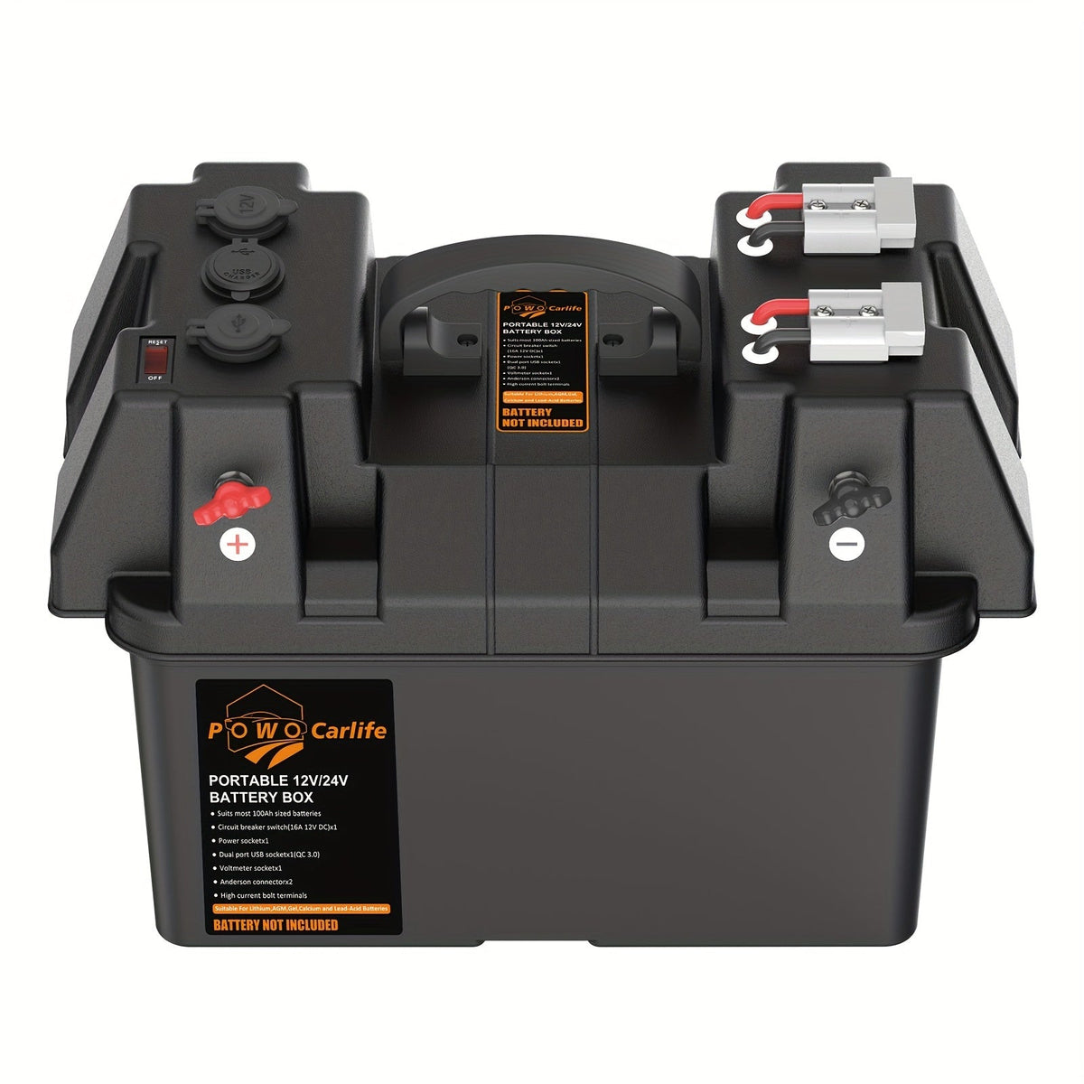 RV Battery Box Power Center Group 24-31 Smart Battery Holder with QC3.0 PD Fast Charge USB DC for an Everyday Personal Care R