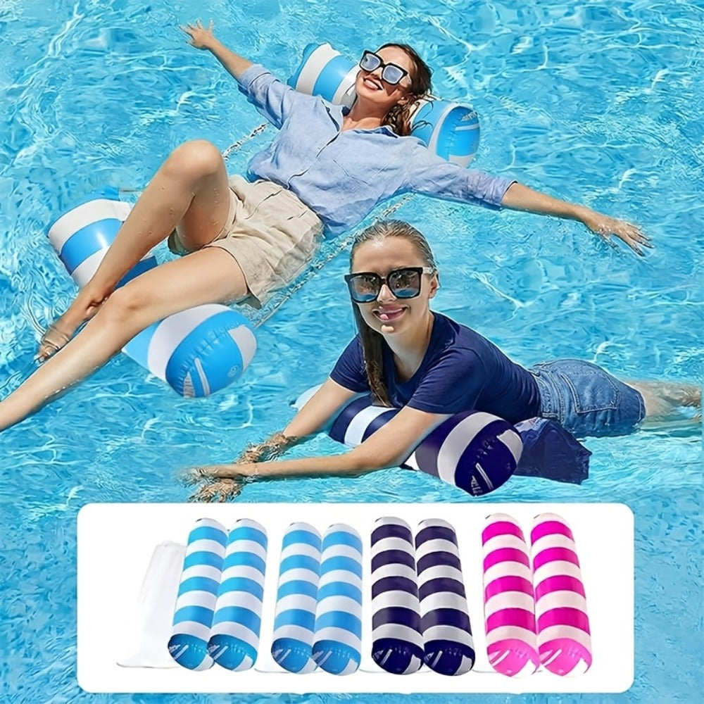 Inflatable Swimming Ring Pool Float for Adults 2/4/6 Pack, Classic Striped Swim Tube, Leak-Resistant PVC — image 3