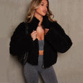Fashion Plush Cardigan Short Jacket Women Lamb Wool Coat