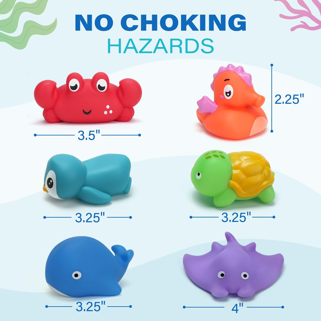 Six-Piece No-Hole Color-Changing Sea Animal Bath Toy Set with Six Shapes for Supervised Water Play — image 5