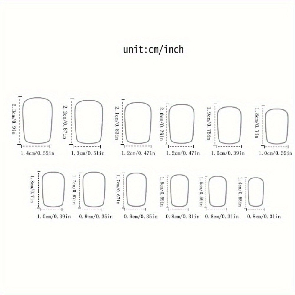 Press On Nails 48-Piece Medium Square Black and White Matte French Tip Butterfly Full-Cover Set — image 5