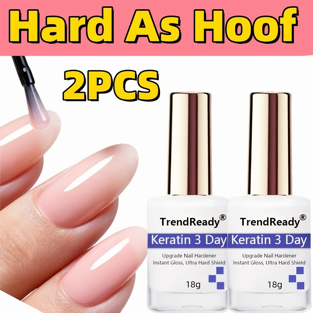 Colored Nail Hardener Set Pink White Yellow – Fast Drying 15ml Nail Strengthener for Weak Splitting Brittle — image 7