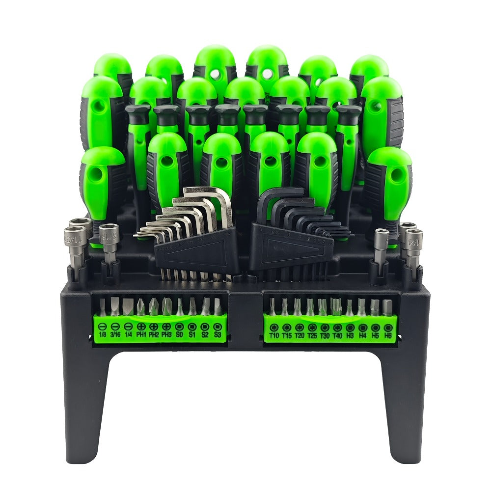 Screwdriver Organizer Set with 69- or 118-Piece Rack Configurations in Green, Red or Orange and Blue — image 7
