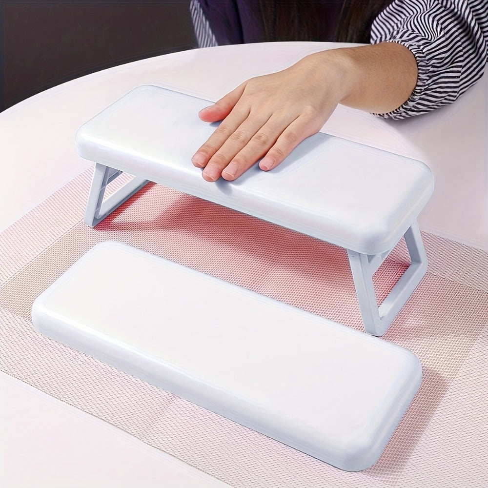Folding Nail Armrest Hand Rest for Nail Technicians – Cushioned Wrist Support Pillow Bracket, Portable Manicure Table Stand —