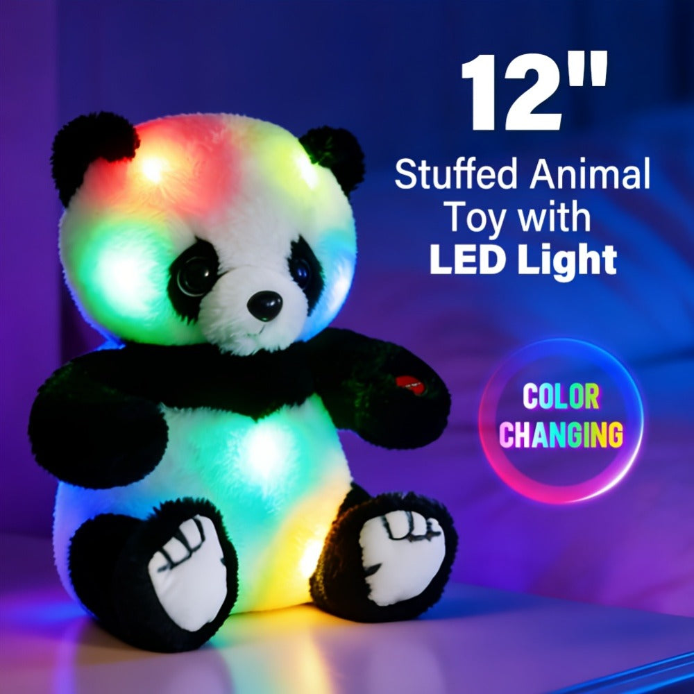 Light Up Panda Stuffed Animal Plush Toy 8 & 12 Inch with LED Glow, Cute Panda Bear Hugging Toy — image 1