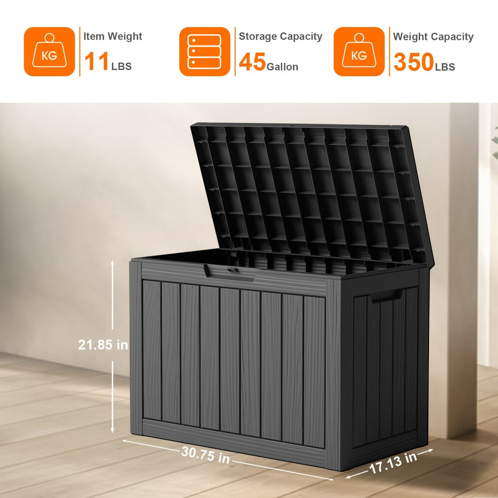 Molded-Panel Outdoor Storage Box with 36-, 45- or 51-Gallon Labels across Four Capacity-and-Color Models — image 3