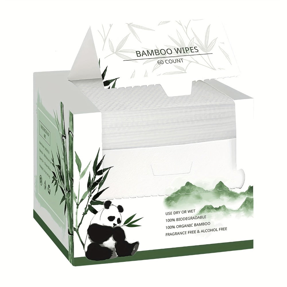 Disposable Facial Towels Bamboo Viscose Fiber Extra Thick Soft Cleansing Makeup Removal Face Towels for Sensitive Skin Travel