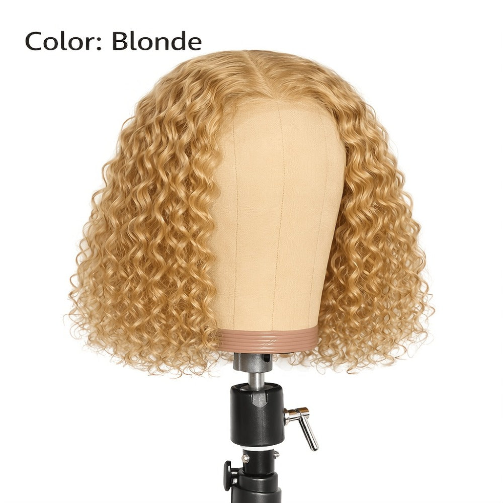 Synthetic Wig 14-Inch Deep-Wave Curly Bob with Glueless Rose Net Cap in Four Colors for Daily Style — image 16