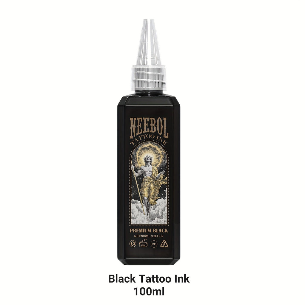 Tattoo Ink Neebol Black 3.38oz 100ml Single Bottle with Black Ink Configuration with Item-Specific Color, Capacity and Bottle