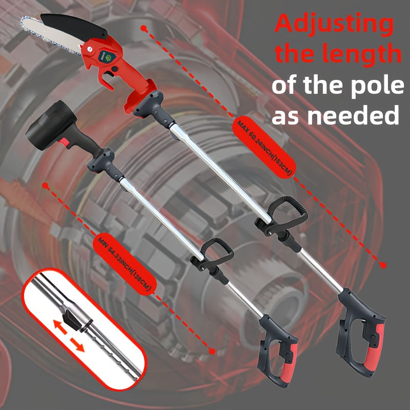 Cordless 3-in-1 Pole Saw, Mini Chainsaw and Blower Set in Yellow, Red-Black or Black Packages — image 8