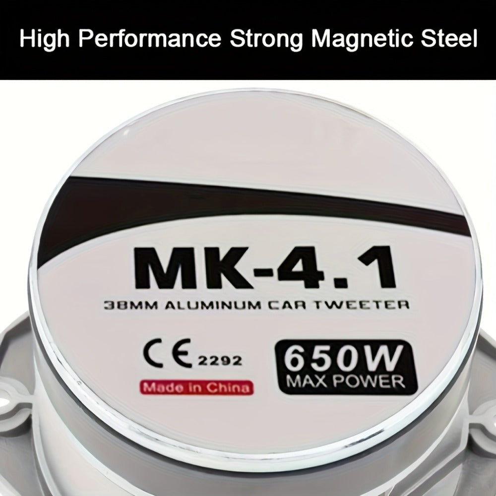 4 Inch Bullet Tweeter 600W Aluminum Frame – 6 Ohm Chrome HiFi Super Tweeter for Car Audio System, Stereo High-Frequency Speak