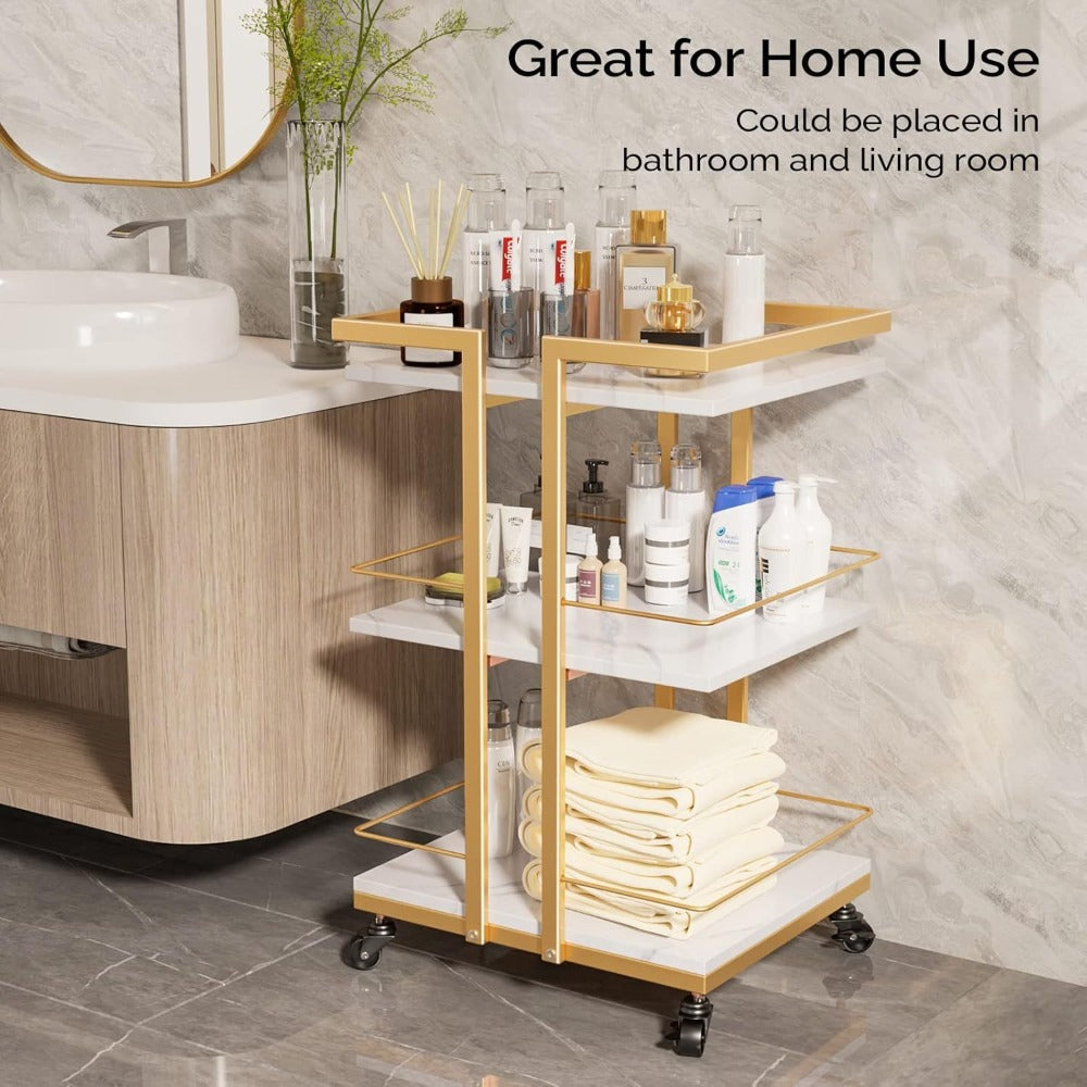 Three-Shelf Rolling Salon Trolley with Side Handles, Locking Casters and Four Color Configurations — image 13