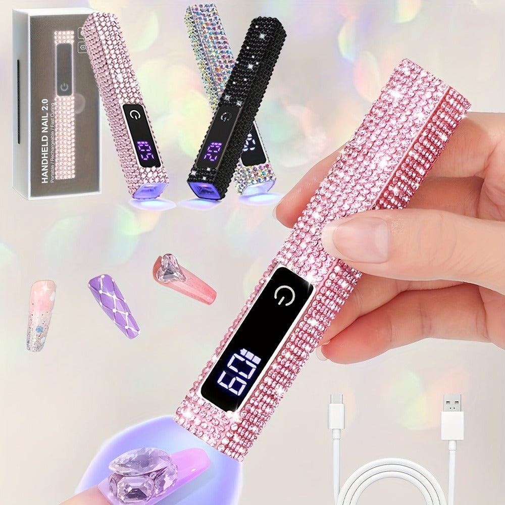 Cordless Nail Lamp Handheld 8X Fast Curing 395nm UV LED Gel Nail Dryer with LCD Touch Screen 20s 60s Timer — image 12