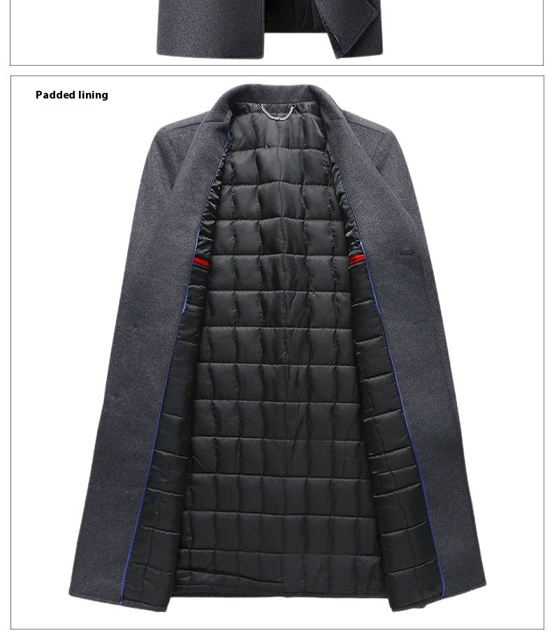 Men's Woolen Coat Business Casual Long