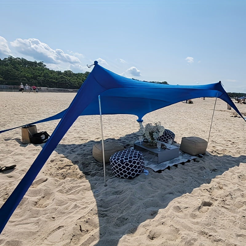 Beach Canopy Pop Up Sun Shelter Large 4-6 Person Portable Outdoor for Garden, Patio and Yard Use — image 2