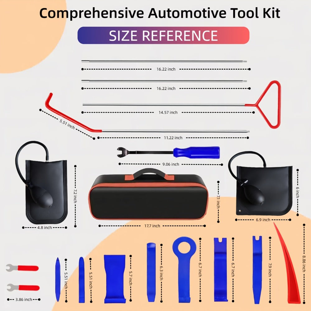 Air Wedge Pump Car Door Unlock Kit – Emergency Lockout Tool Set with Long Reach Grabber & Window Opening Gripper — image 10