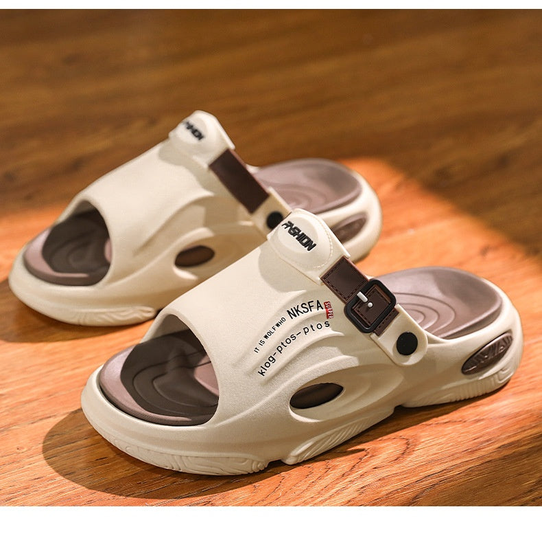 Mens Summer Outdoor Slippers With A Non-slip Step-on-poop Feel