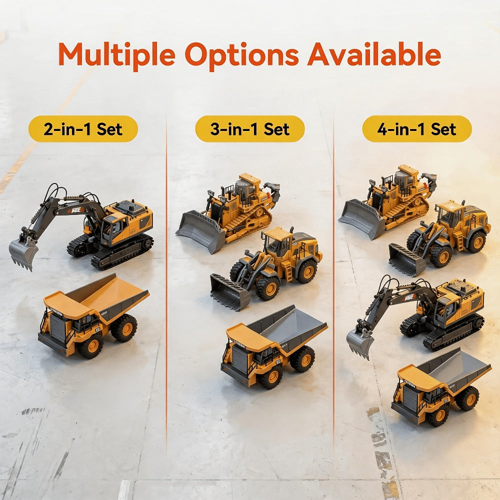 RC Engineering Vehicle Set 11-Channel 2.4GHz, 2-in-1 & 4-in-1 Remote Control Excavator Dump Truck Bulldozer — image 13