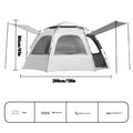 Camping Tent 4-6 Person Hexagonal Quick-Open Oxford Shelter with Vestibule and Included Stakes — image 7