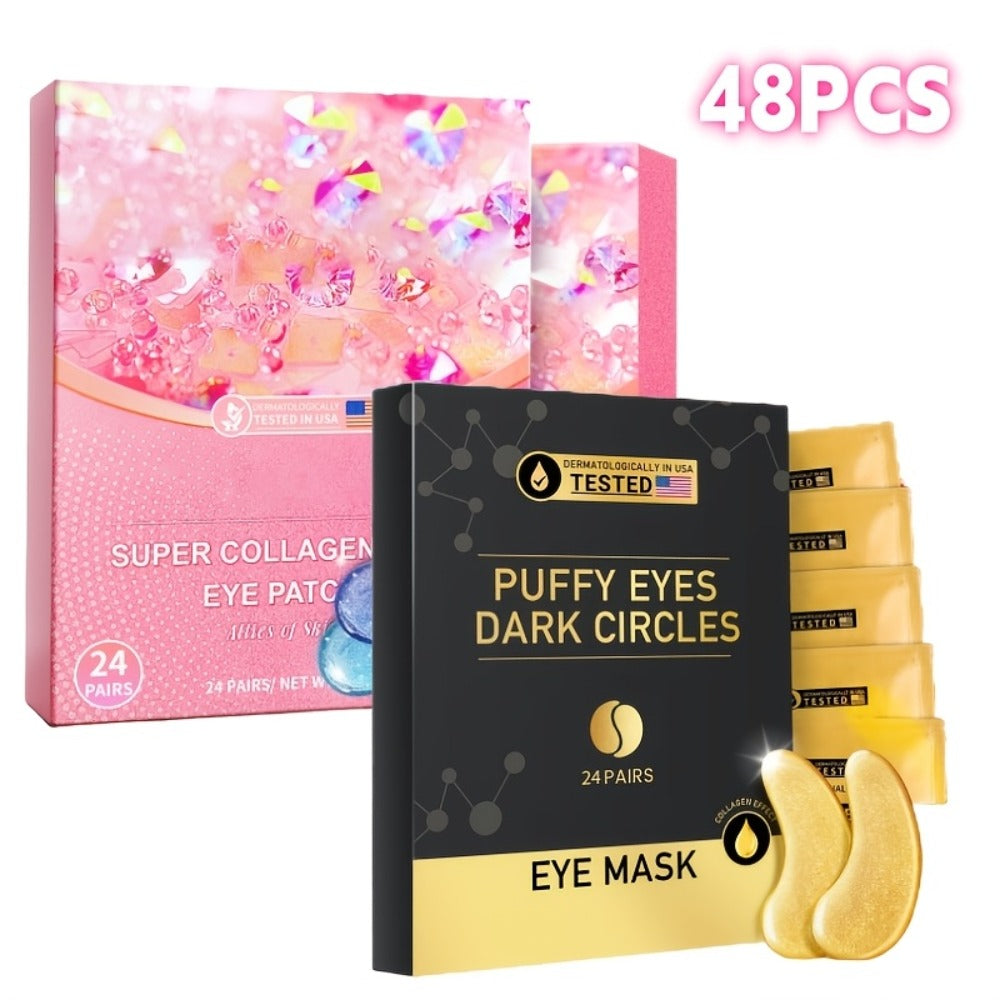 Under Eye Patches 24 Pairs Gold Collagen Hyaluronic Acid Glycerin – Hydrating Eye Mask for Dark Circles Puffiness — image 3