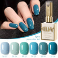 Gel Nail Polish Set with XEIJAYI Label, 6 Peacock Sky Sapphire and Navy Blue Colors for UV LED Cure — image 13