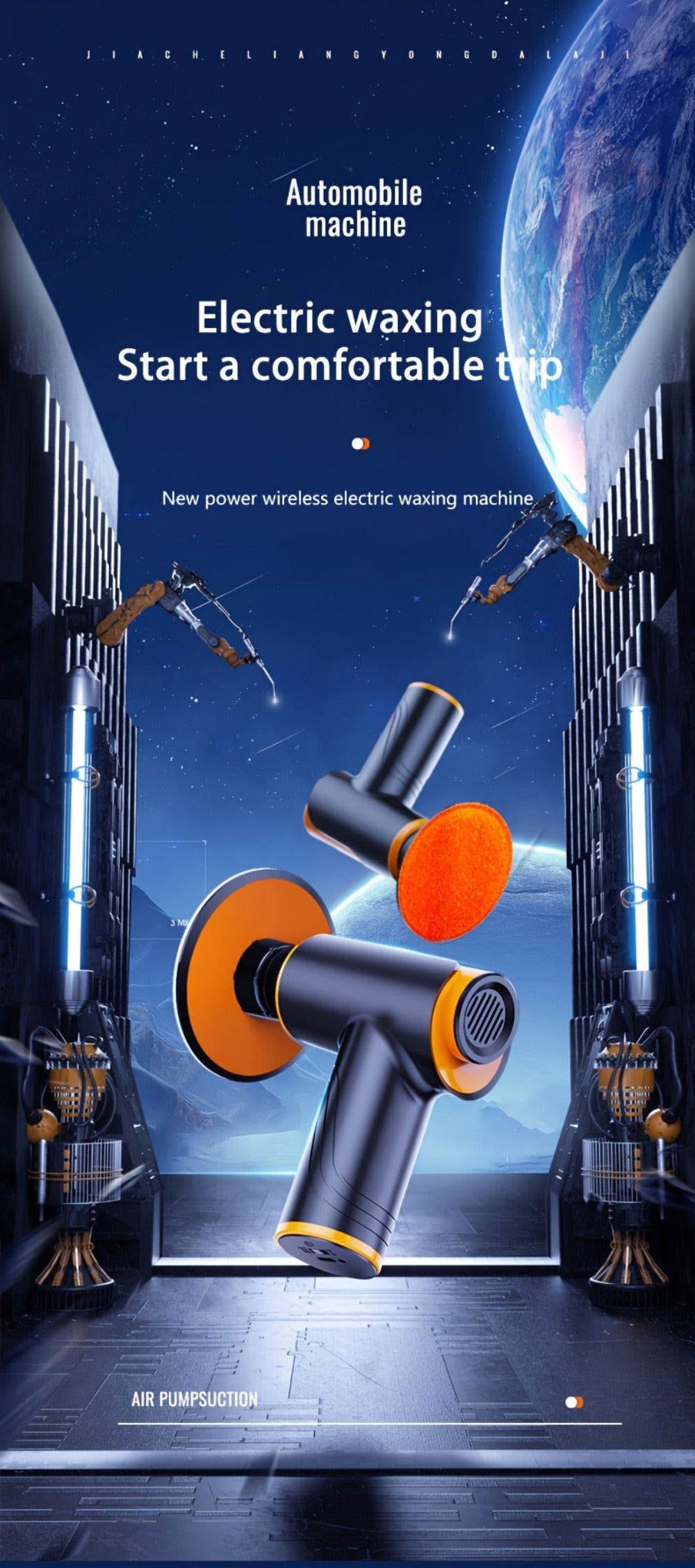 Car Polisher with 100W Cordless Rotary Body, Type-C Charging Port and Rechargeable Battery for Wax Application — image 10