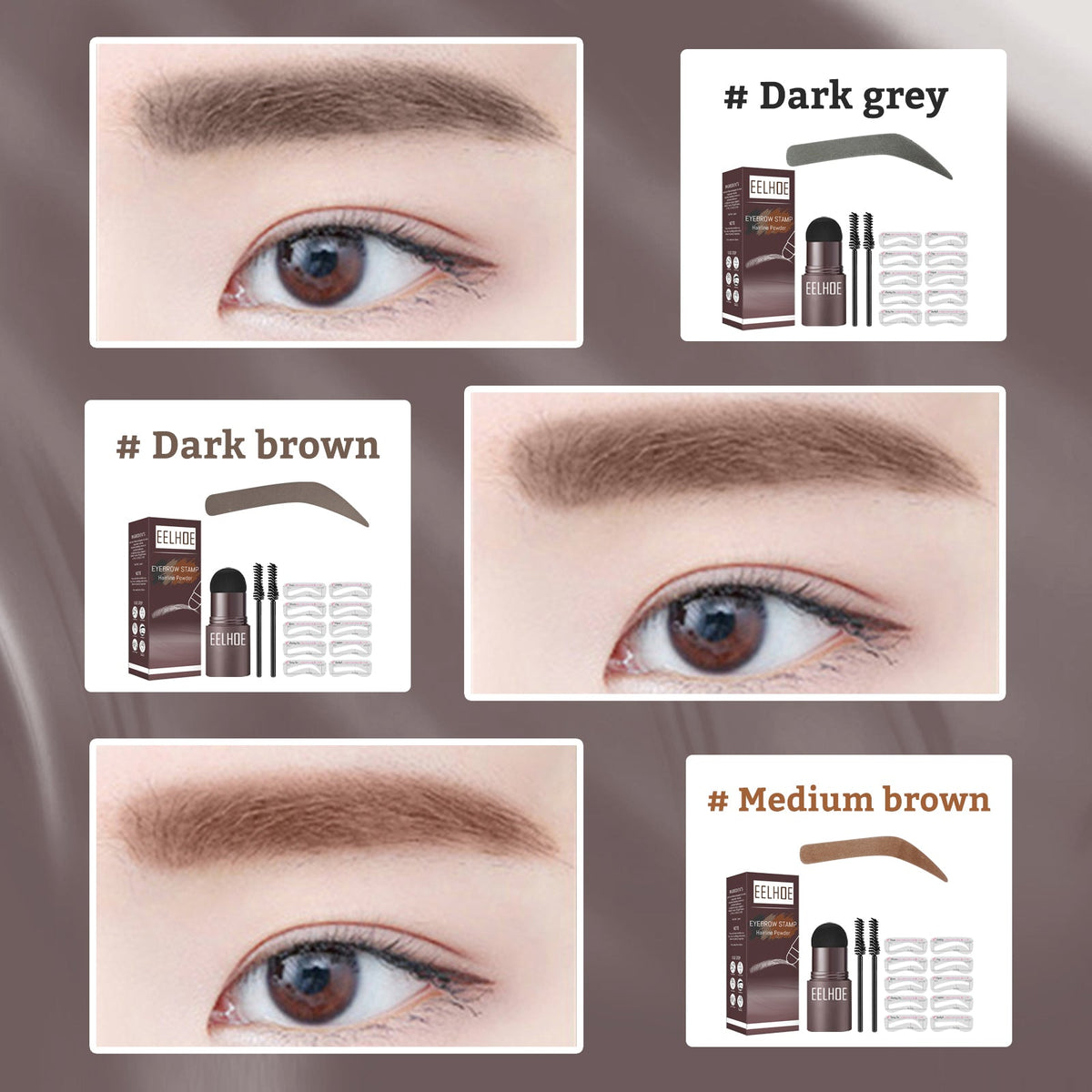 Brow Print Mold Thrash Lazy Eyebrows Fill Makeup Brow Cake Waterproof Hairline Powder