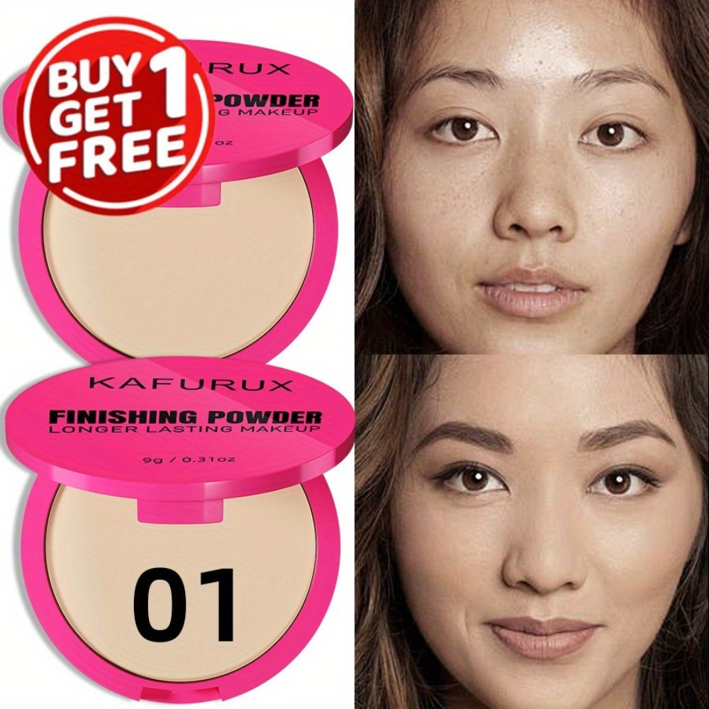 Pressed Powder Foundation 2 Pcs Set Waterproof Sweatproof Lightweight Buildable Coverage, for Makeup, Travel and Everyday Van