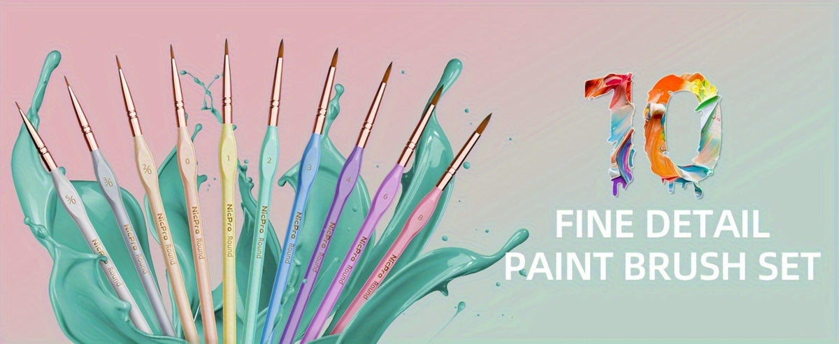 Miniature Paint Brush Set 15 Piece with Case, Micro Fine Detail Brushes for Acrylic, Oil, Watercolor — image 8