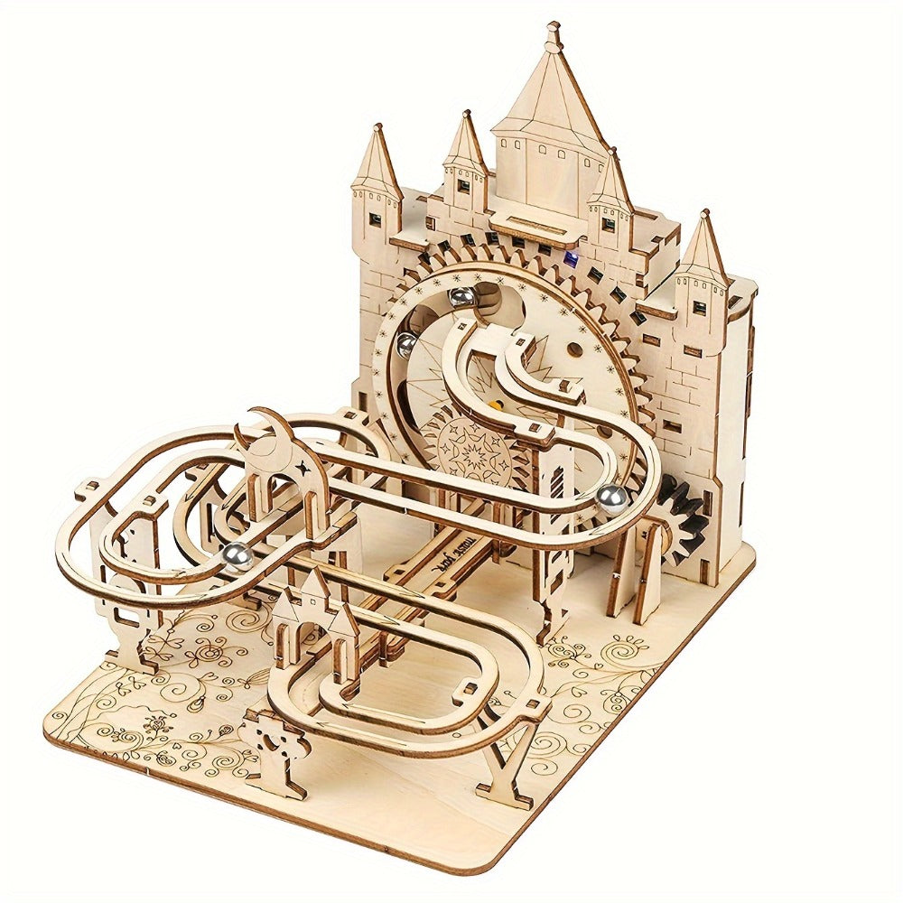 Marble Run Kit Electric 3D Wooden DIY Model Building Set, Brain Teaser STEM Puzzle Toy for Teens & Adults — image 5