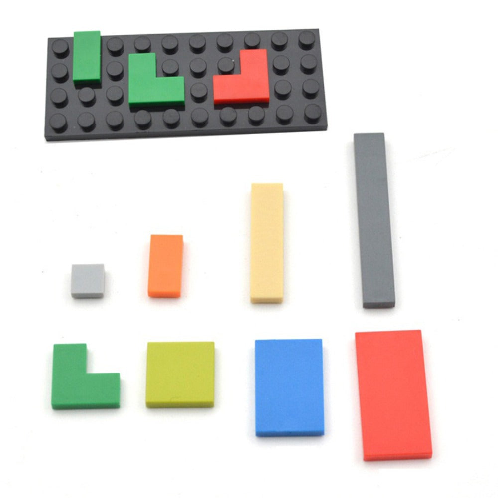 Bulk Flat Tile Building Blocks 150 Pcs – Smooth Thin Plate Bricks 1x1 1x2 1x6 LEGO Compatible MOC Accessories Kids Creative B