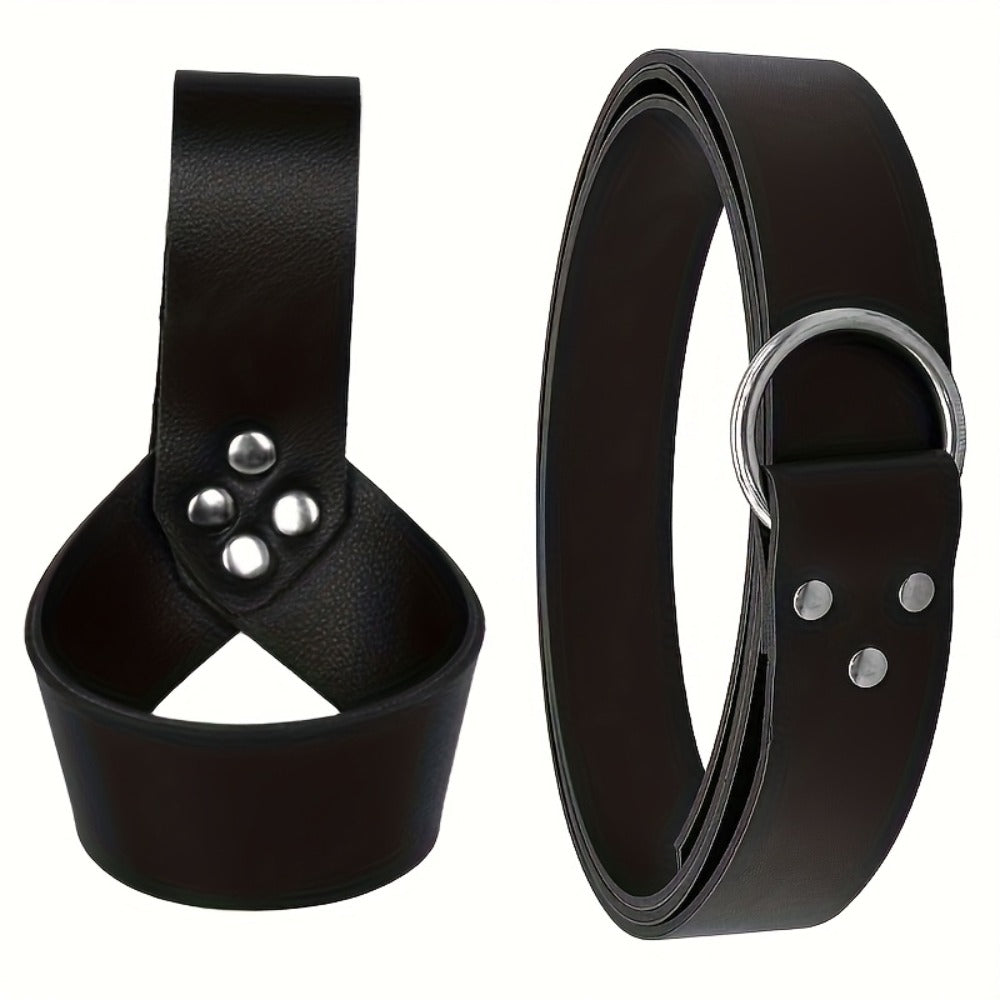 Costume Accessories Faux Leather Knife Sheath and Belt Options in Black or Brown for Medieval Outfits — image 4