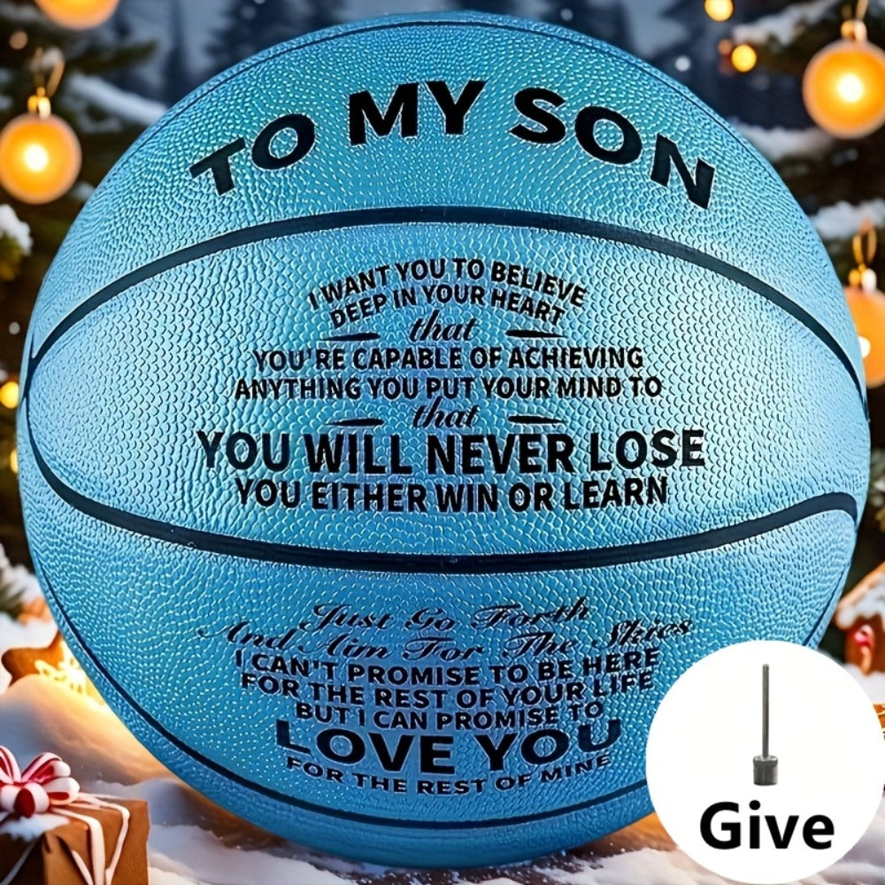 Personalized Basketball Gift for Son & Grandson Standard Size with Pump To My Son To My Grandson Heartfelt Message Sports Bir