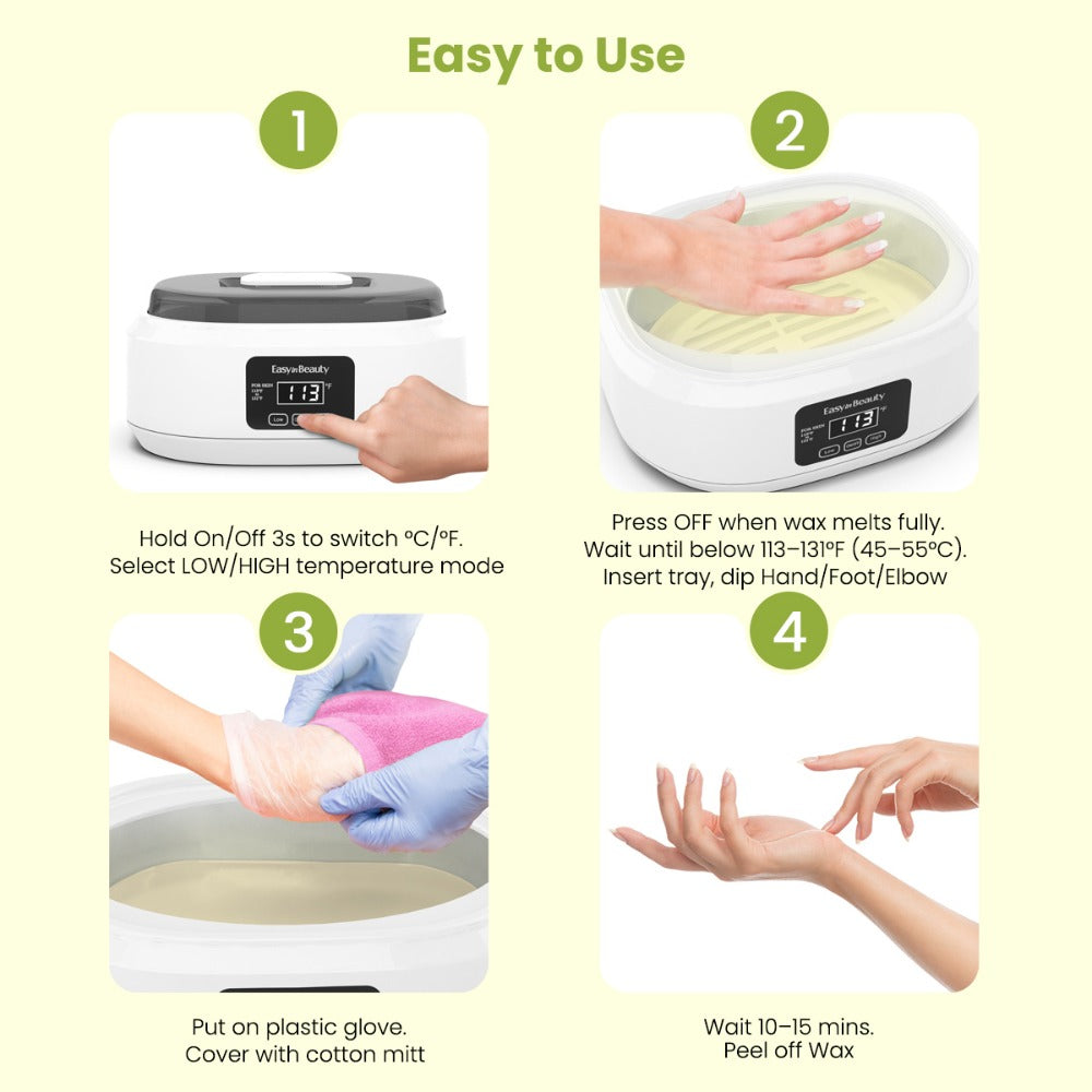 Paraffin Wax Warmer Kit 3000ml Touchscreen for Hands & Feet – Includes 6 Packs Refill Wax, Hot Wax Spa Bath for Arthritis Pai