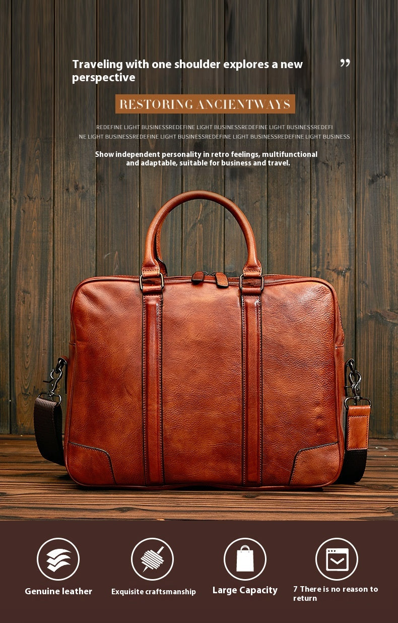Skeleton-skin Genuine Leather High-grade Briefcase