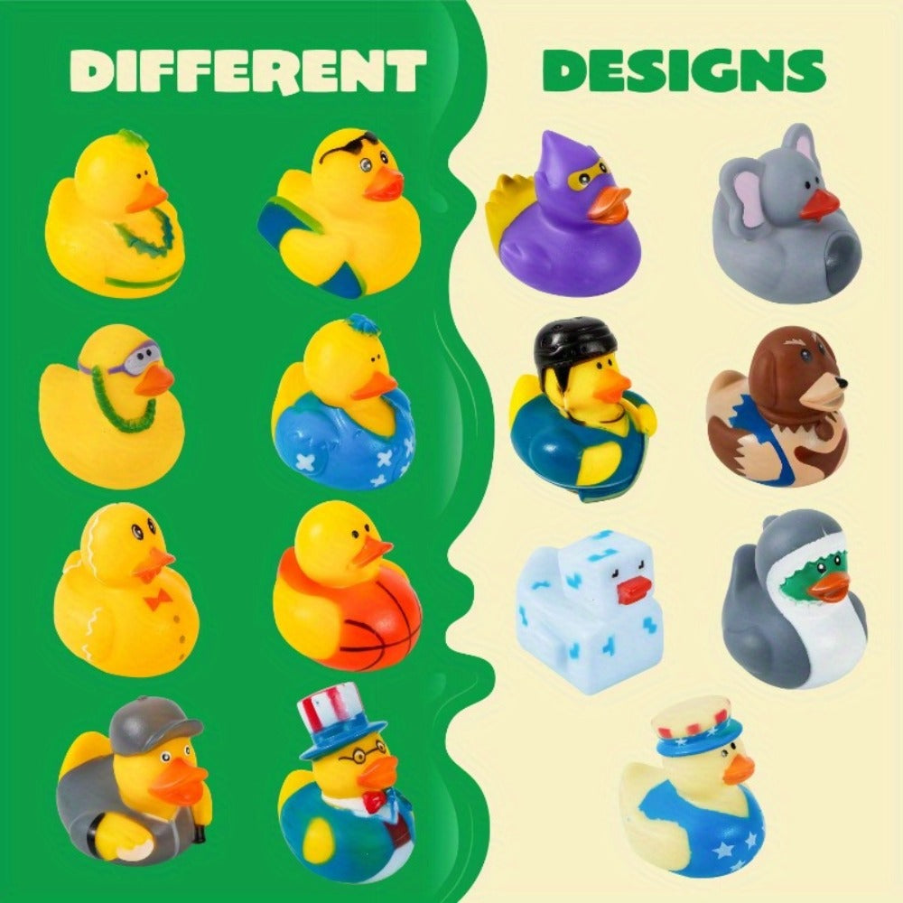 Party Favors Mini Rubber Ducks, 15-Piece Multicolor Assortment with Mesh Storage Bag and 2-Inch Size — image 9