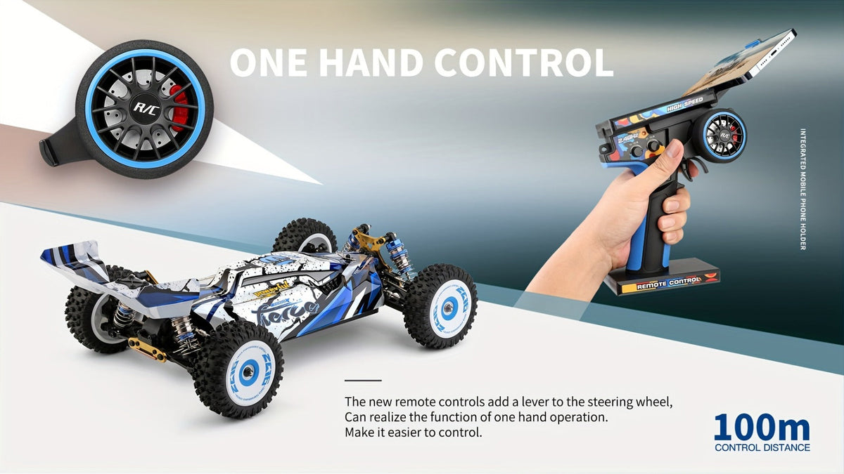 Remote Control Car, Wltoys 124017 Brushless 4WD Off-Road Racer with 75KM/H Source Speed and Two 7.4V 2200mAh Batteries — imag