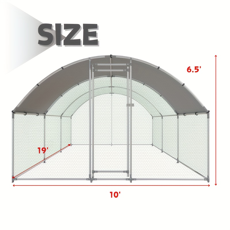 Walk-In Metal Poultry Enclosure in Six Size Options with Mesh Walls, Door and Partial Roof Cover — image 11