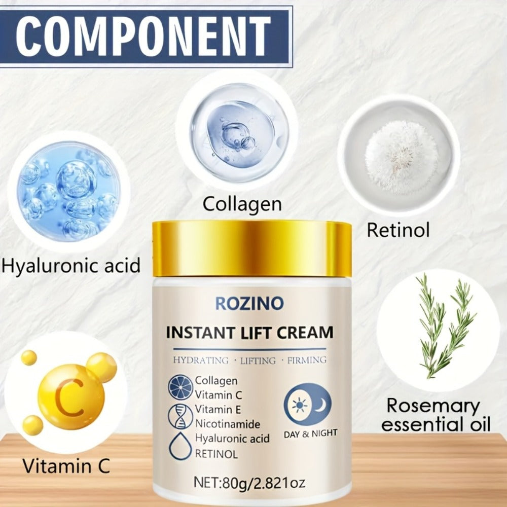Collagen Niacinamide Face Neck Cream Instant 5-Second Lift Tightening Dark Circles Puffiness ROZINO All Skin Types Sensitive 