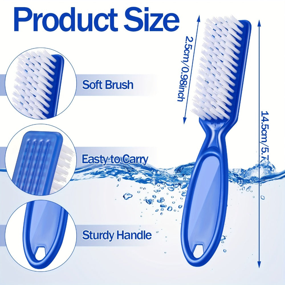 Fingernail Scrub Brush Set 120pcs Bulk – Handle Grip Nail Cleaning Brushes with Soft & Stiff Bristles, Manicure Pedicure Nail
