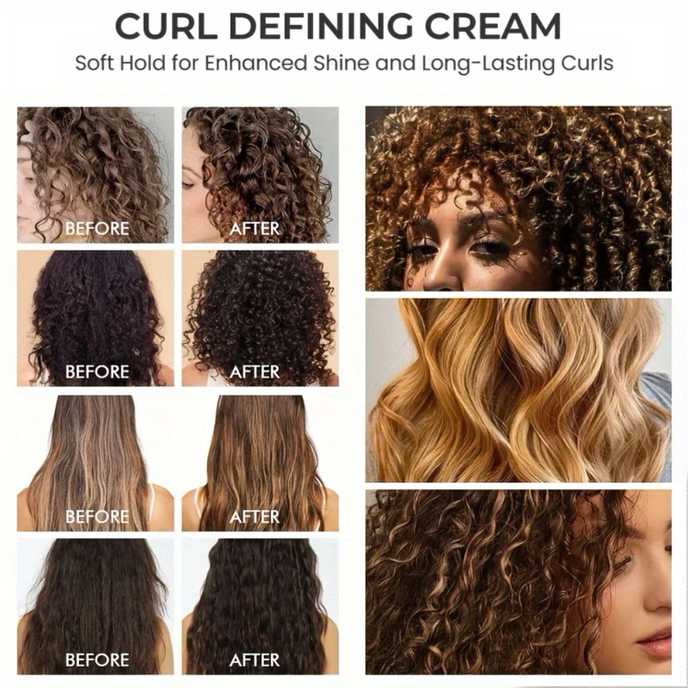 Curl Defining Cream and Detangling Brush Set by KALISPRO with One or Two 300ml Pump Bottles — image 9