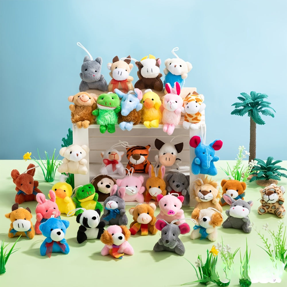 36 Pack Mini Stuffed Animals Bulk, 3 Inch Animal Plush Toys with Keychain 36 Unique Designs — image 8