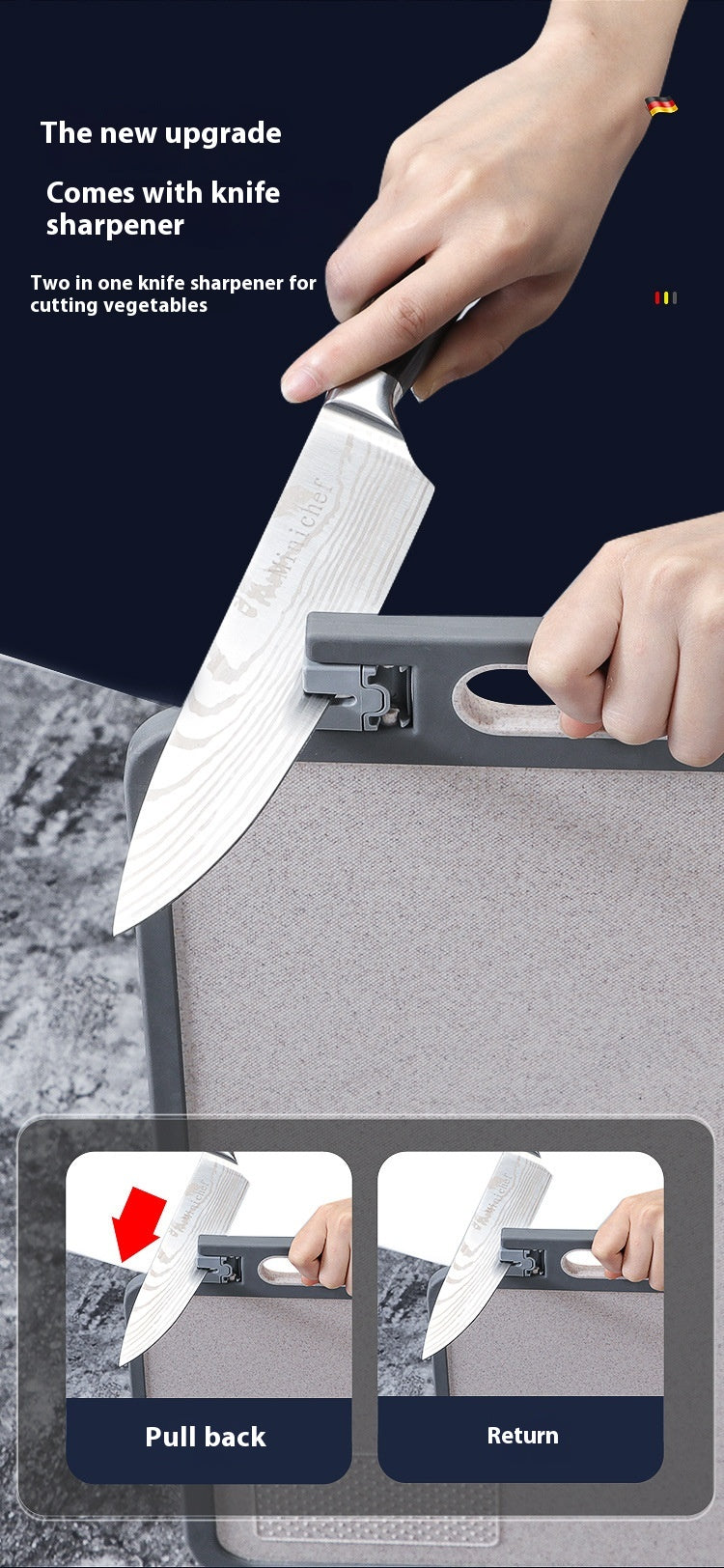 Cutting Board 304 Stainless Steel Chopping Board Kitchen Plastic Cutting Board Sharpening Double-sided Cutting Board