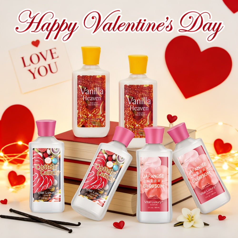 Scented Body Lotion in Japanese Cherry Blossom, Vanilla Heaven or Cotton Candy Bottles and Two-Piece Sets — image 1