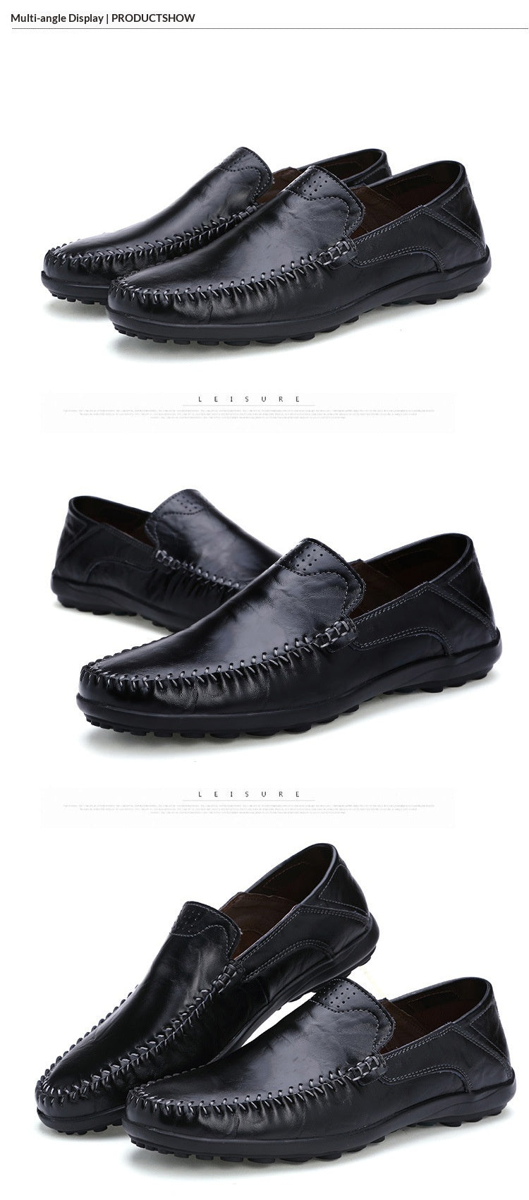 Men's Casual Leather Shoes Lightweight And Versatile British-style Round Toe