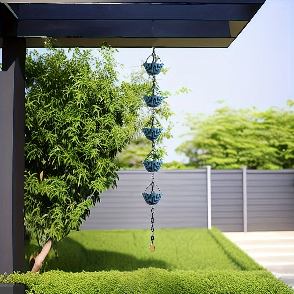 Rain Chain | Metal Flower Downspout Diverter Garden Patio House Decor — image 4